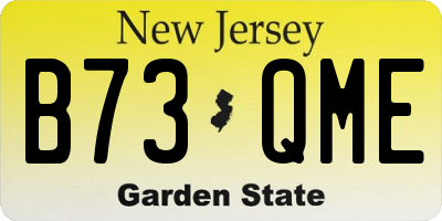 NJ license plate B73QME