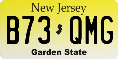 NJ license plate B73QMG