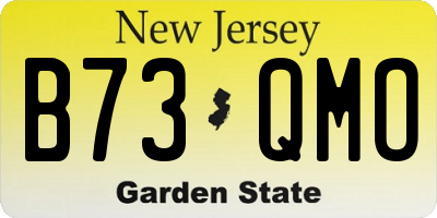 NJ license plate B73QMO