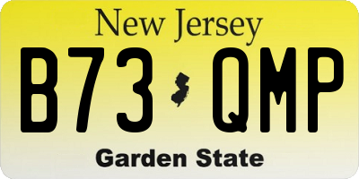NJ license plate B73QMP