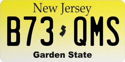 NJ license plate B73QMS