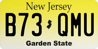 NJ license plate B73QMU