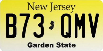 NJ license plate B73QMV