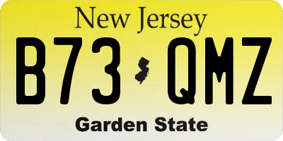 NJ license plate B73QMZ
