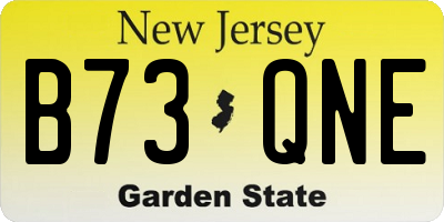 NJ license plate B73QNE