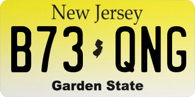 NJ license plate B73QNG