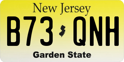 NJ license plate B73QNH