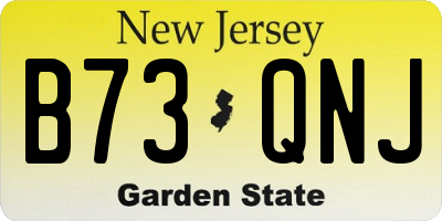 NJ license plate B73QNJ