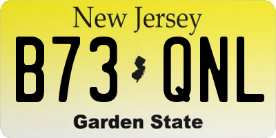 NJ license plate B73QNL