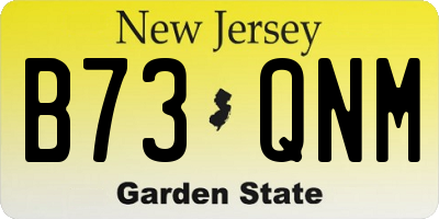 NJ license plate B73QNM