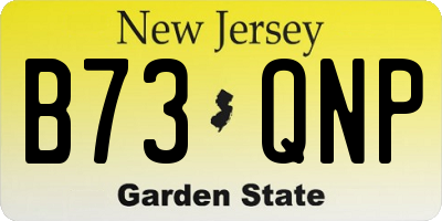 NJ license plate B73QNP