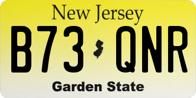 NJ license plate B73QNR