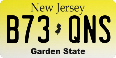 NJ license plate B73QNS