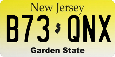 NJ license plate B73QNX
