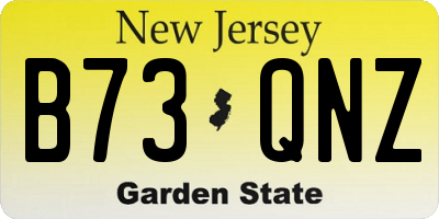 NJ license plate B73QNZ