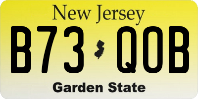 NJ license plate B73QOB