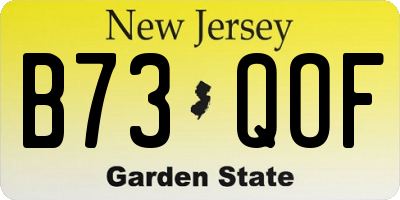 NJ license plate B73QOF