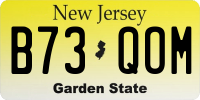 NJ license plate B73QOM