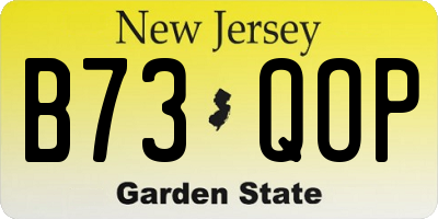 NJ license plate B73QOP