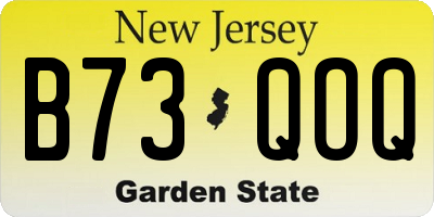 NJ license plate B73QOQ