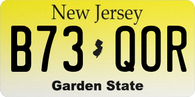 NJ license plate B73QOR