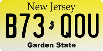 NJ license plate B73QOU