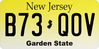 NJ license plate B73QOV