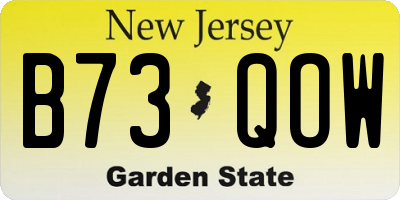 NJ license plate B73QOW