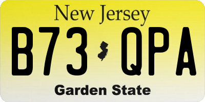 NJ license plate B73QPA
