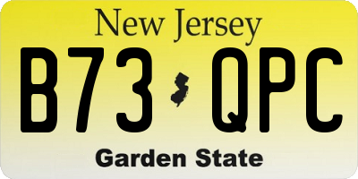 NJ license plate B73QPC