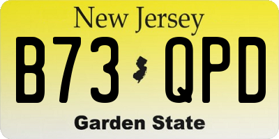 NJ license plate B73QPD