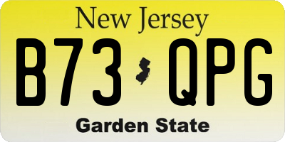 NJ license plate B73QPG