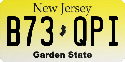 NJ license plate B73QPI