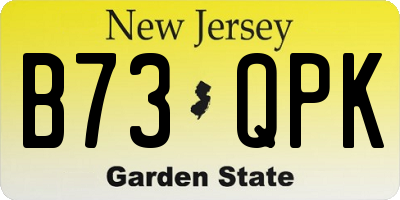 NJ license plate B73QPK