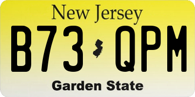 NJ license plate B73QPM