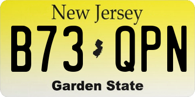 NJ license plate B73QPN
