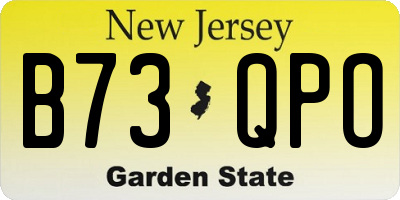 NJ license plate B73QPO
