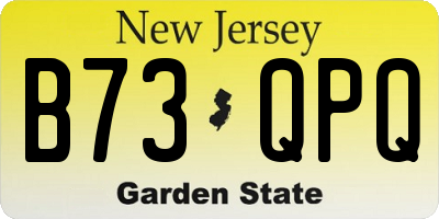 NJ license plate B73QPQ