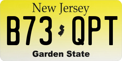 NJ license plate B73QPT