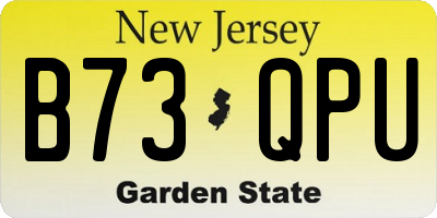 NJ license plate B73QPU