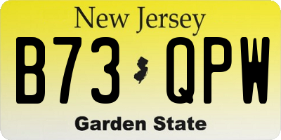 NJ license plate B73QPW