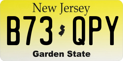 NJ license plate B73QPY