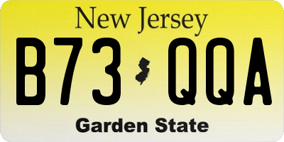 NJ license plate B73QQA