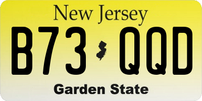 NJ license plate B73QQD