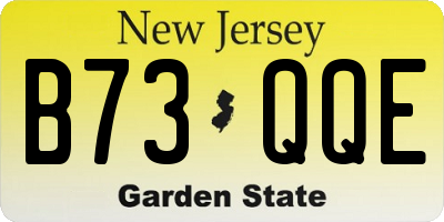 NJ license plate B73QQE