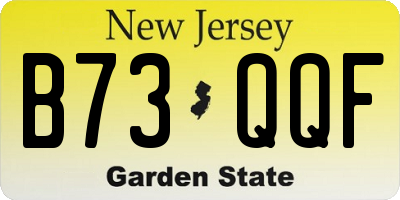 NJ license plate B73QQF