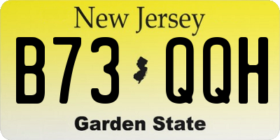 NJ license plate B73QQH