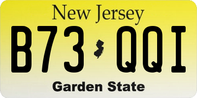 NJ license plate B73QQI