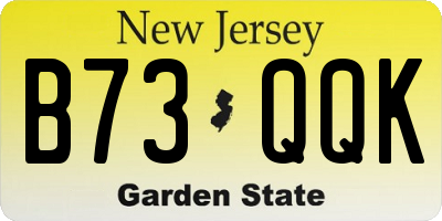 NJ license plate B73QQK