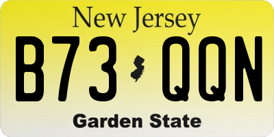 NJ license plate B73QQN